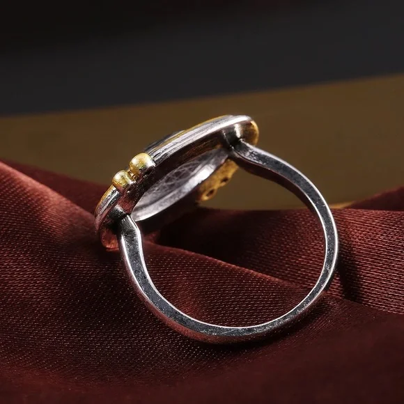 New Two Tone Exquisite CZ Retro Ring - Picture 4 of 6